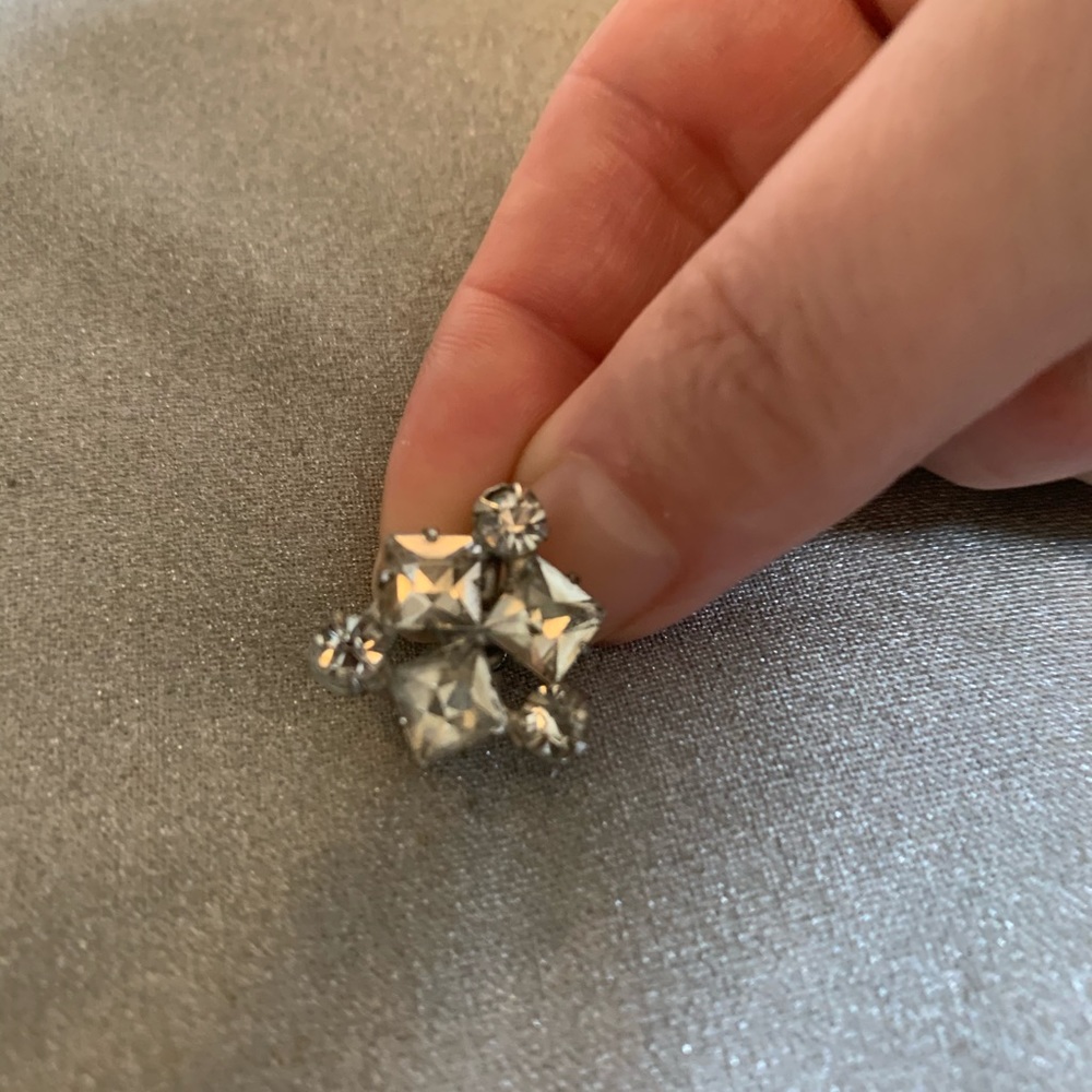 Mid-Century Rhinestone Screwback Earrings - Picture 2 of 3